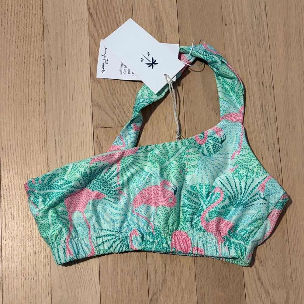 Kenny Flowers Mint and Pink Flamingo Bikini Top